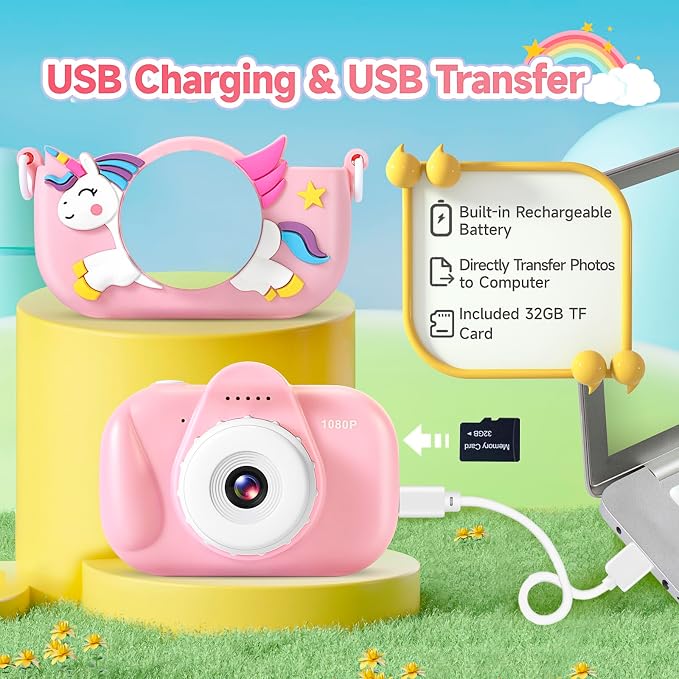 Kids Camera for Toddler Girls Boys Aged 3-9, YEEHAO 32MP Kids Toys Digital - Image 6