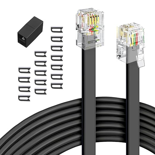 moeverEX Phone Extension Cord 25 Ft, Telephone Cable by moeverEx