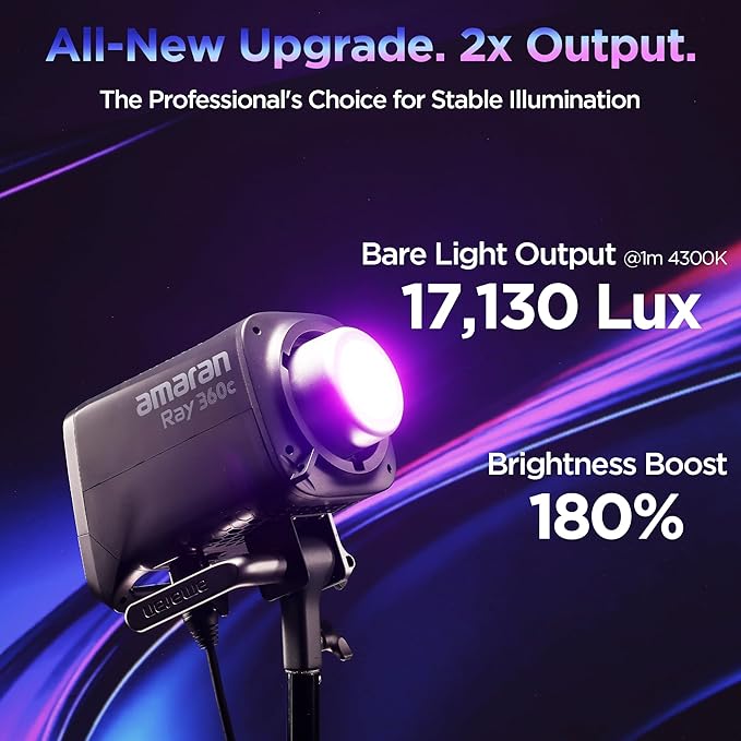 Amaran Ray 360c 360W RGBWW Full-Color LED Video Light, OmniColor Engine - Image 6