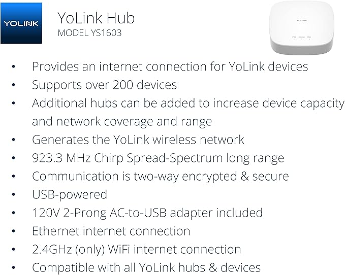 YoLink Smart Home Starter Kit: Hub & Water Leak Sensor 1, LoRa Up to 1/4 Mile - Image 3