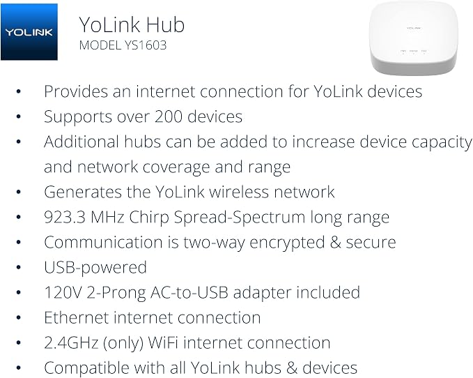 YoLink Smart Home Starter Kit: Hub & 2-Pack Water Leak Sensor 1, LoRa Up to 1/4 - Image 3