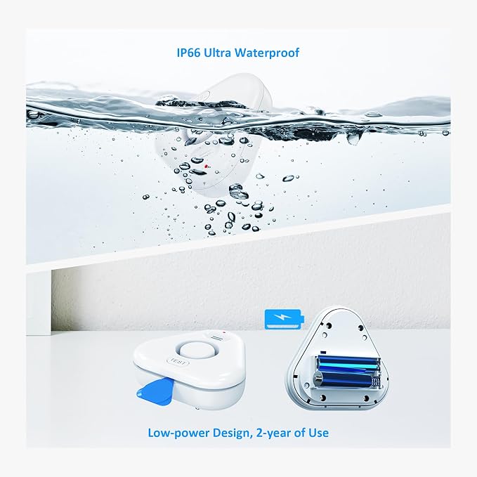 5 Pack Water Leak Detectors for Home, Stechro 4 Levels Adjustable Audio 0-120dB - Image 7