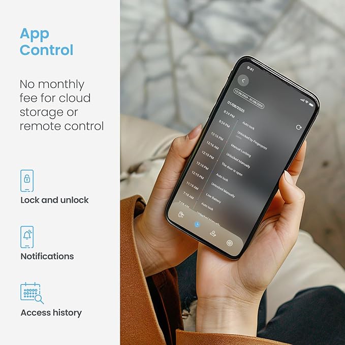 Lockly Secure Pro Smart Deadbolt Lock — Fingerprint Keyless Entry, PIN Genie® - Image 5