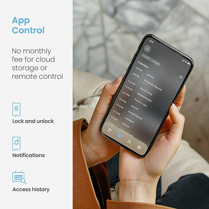 Lockly Secure Pro Smart Deadbolt Lock — Fingerprint Keyless Entry, PIN Genie® - Image 5