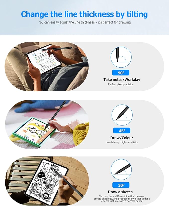 Black Stylus Pen for Apple iPad 2018-2025, Pixel Precision, Active Pencil - Image 4