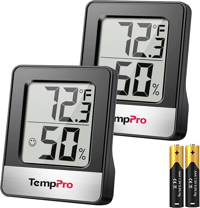 ThermoPro TempPro TP49 2 Pieces Digital Hygrometer Indoor Thermometer Humidity by TempPro