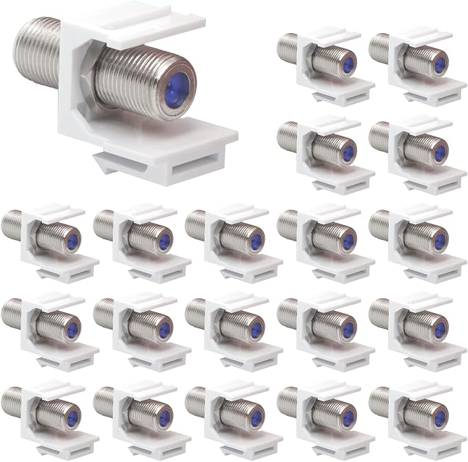 VCE Coax Keystone Jack Insert 3GHz Coaxial Cable Connector, F-Type RG6 Cable by VCE