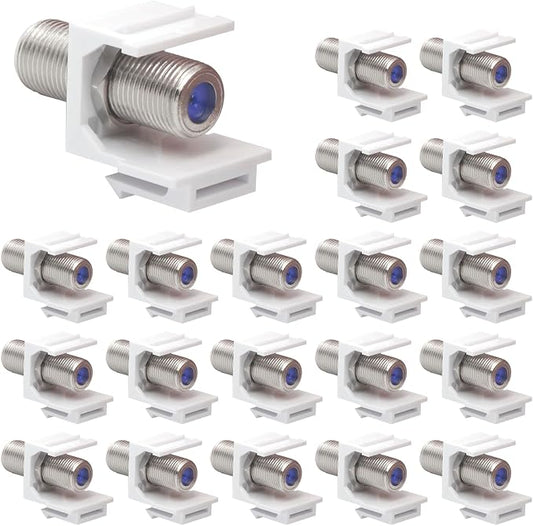 VCE Coax Keystone Jack Insert 3GHz Coaxial Cable Connector, F-Type RG6 Cable by VCE