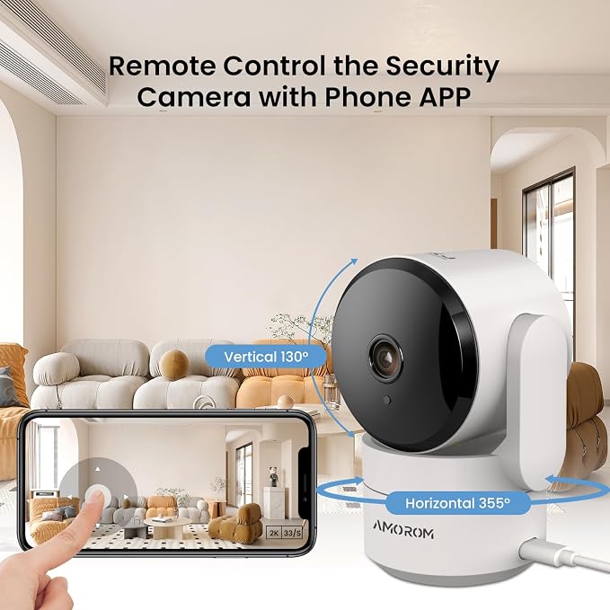 4 Pack Indoor Security Camera, 360° Pan Tilt Home Surveillance Cam, 2-Way Audio - Image 6