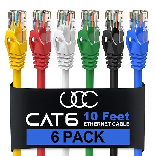 Ultra Clarity Cables Cat6 Ethernet Cable, 10 Feet LAN, utp Cat 6, Network Cord by UltraClarityCables