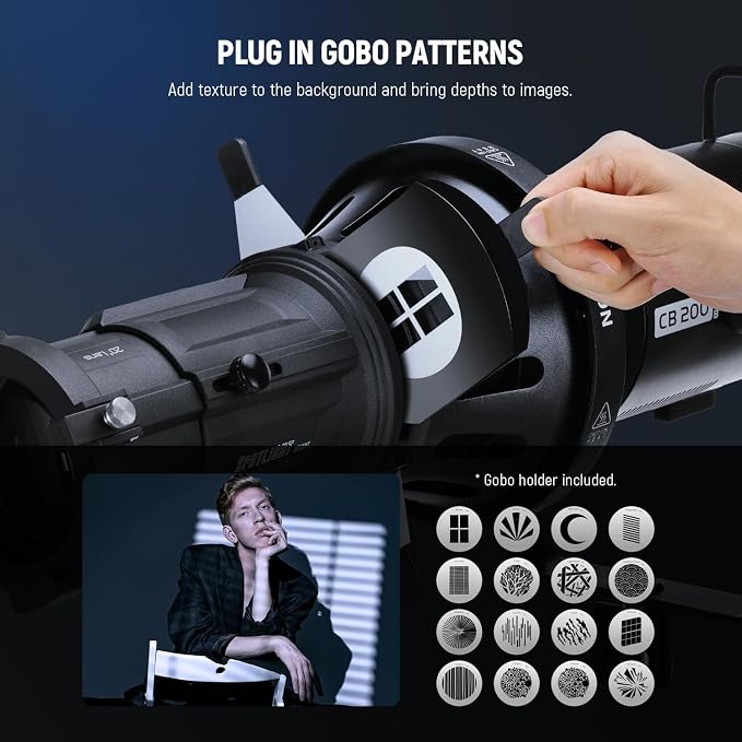 NEEWER Spotlight Snoot with 20° Projection Lens, Adjustable Focus, 16 Metal - Image 5