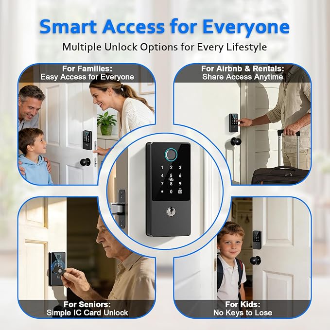 Smart Door Lock Deadbolt, Keyless Entry Door Lock - Image 9