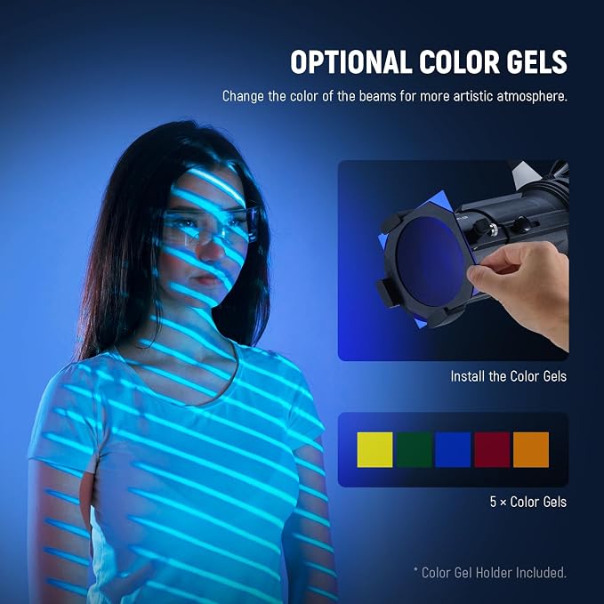 NEEWER Spotlight Snoot with 40° Projection Lens, Adjustable Focus, 16 Metal - Image 7