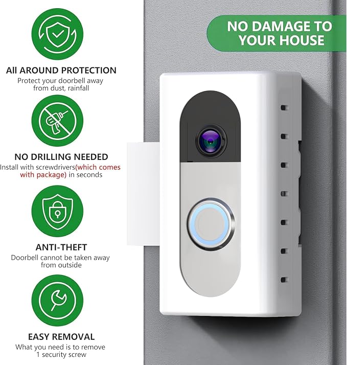 QIBOX Anti-Theft Video Doorbell Mount Compatible - Image 4
