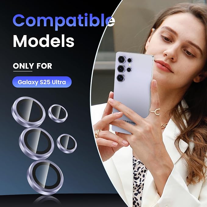Tensea (3+2PCS Compatible with Samsung Galaxy S25 Ultra Camera Lens Protector - Image 2