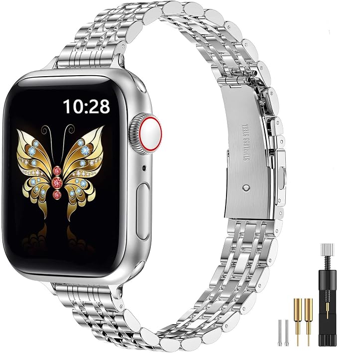 MioHHR Slim Metal Band Compatible by ProfessionalStainlessSteelWatchBandCase