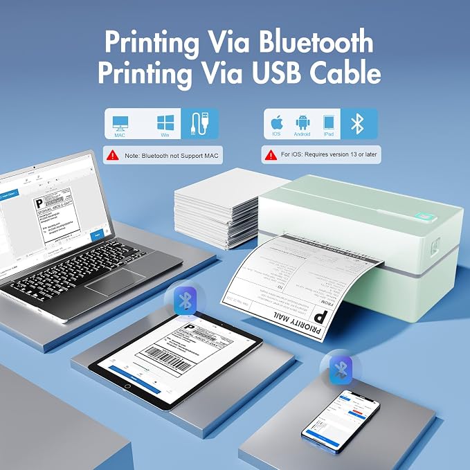 Bluetooth Thermal Shipping Label Printer: 4x6 Wireless Label Maker - Image 2