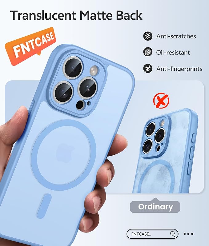 FNTCASE for iPhone 15 Pro Case: Translucent Matte Cases - Image 6