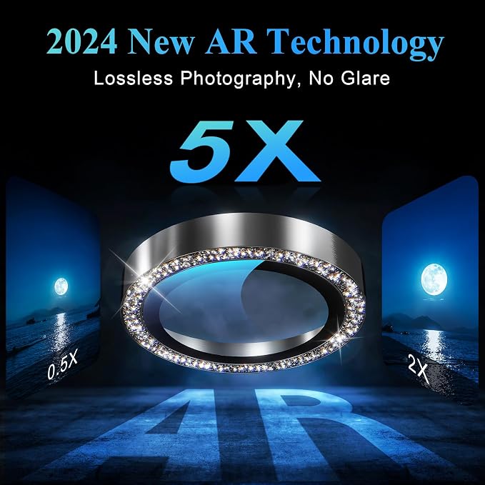 YWXTW Designed for iPhone 16 Pro/iPhone 16 Pro Max Camera Lens Protector Bling - Image 4