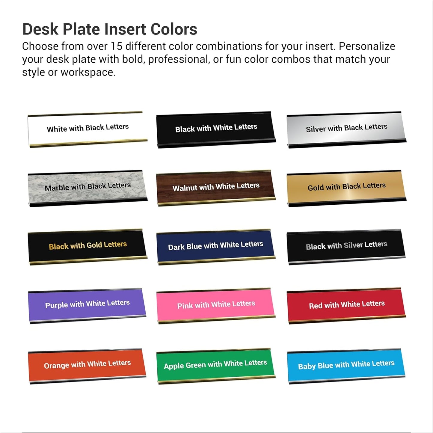 Custom Engraved Desk Plate | Personalized with your Name and Title | Perfect Decor for Office, Business, or Home | Multiple Font and Color Options | 2x8" or 2x10" (Pink w/White Letters, 2x10")