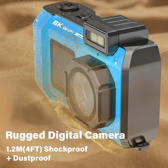 8K Underwater Camera, WiFi 33FT 70MP Waterproof Camera - Image 3