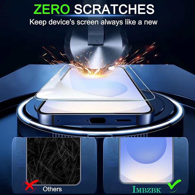 IMBZBK 3 Pack Screen Protector for Samsung Galaxy S25 Accessories, Case - Image 4