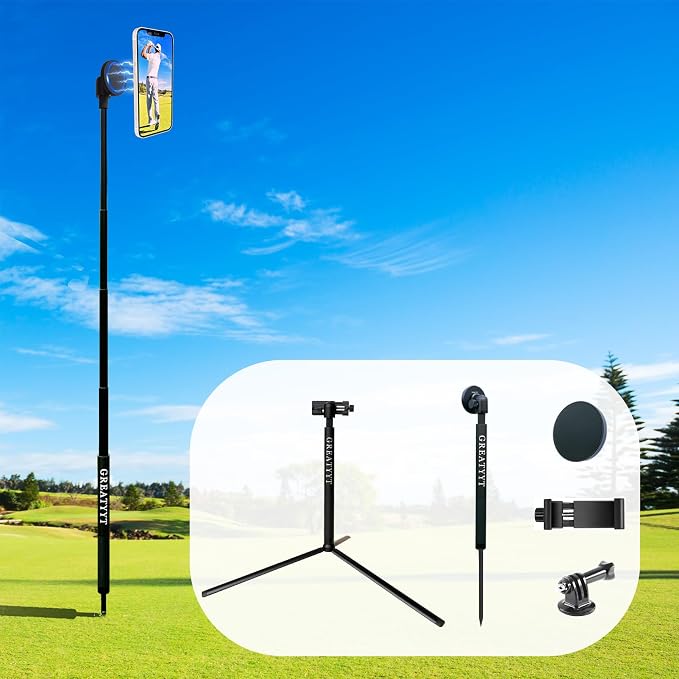 Monopod and Tripod Selfie Stick to Record Golf Swing by GreatYYT