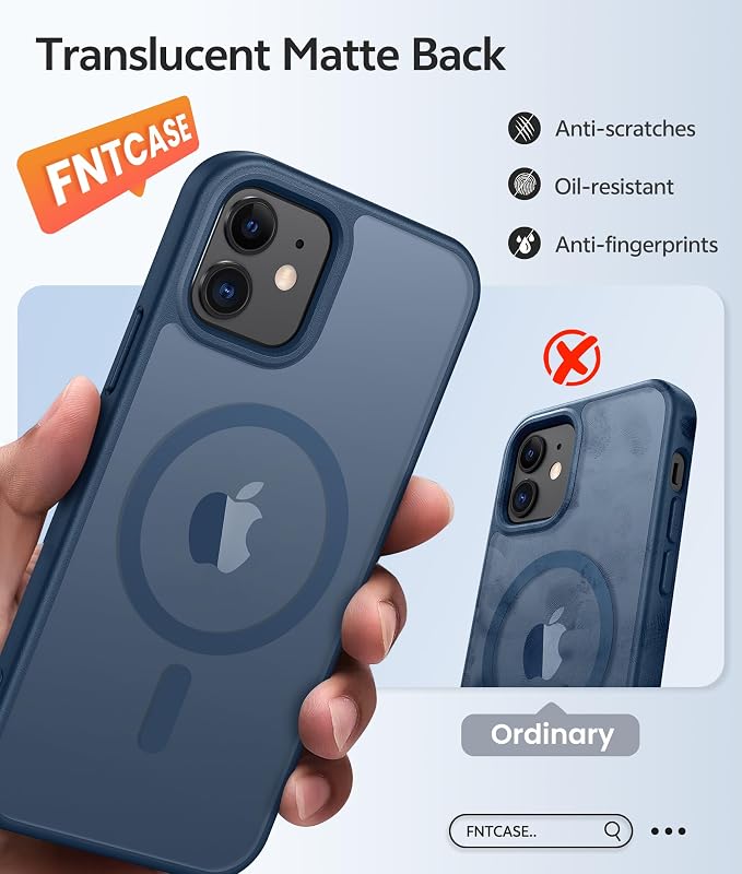 FNTCASE for iPhone 13 Mini Case: for iPhone 12 Mini Case Translucent Matte - Image 6