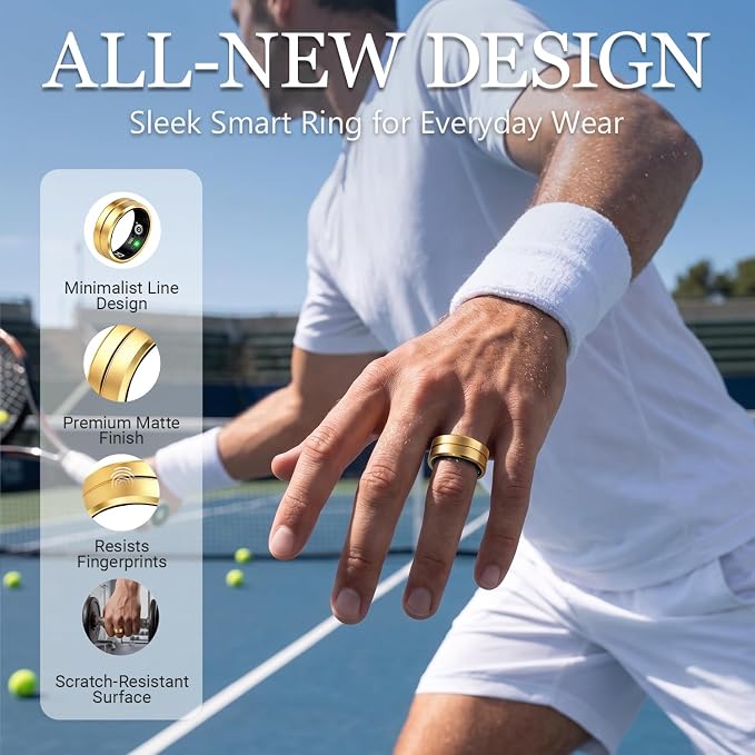 Smart Ring for Women Men, All-New Matte Scratch-Resistant Design, Health & - Image 7