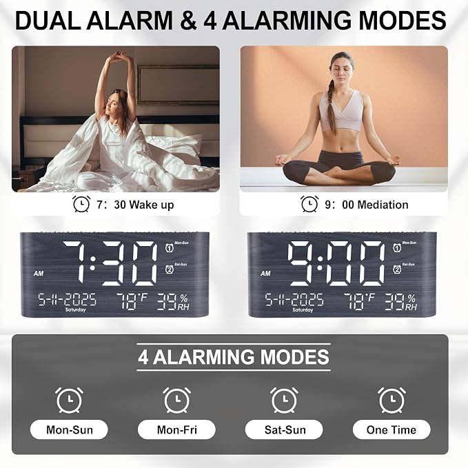 PPLEE 8.7inch Digital Alarm Clock - Image 2