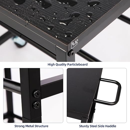3D Printer Stand with Filament Storage, Sturdy Wooden 3D Printer Table Holds 32 - Image 5