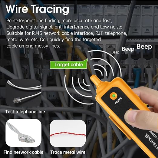 Cable Tracer Ethernet Network Cable Tester RJ45 RJ11 - Image 4