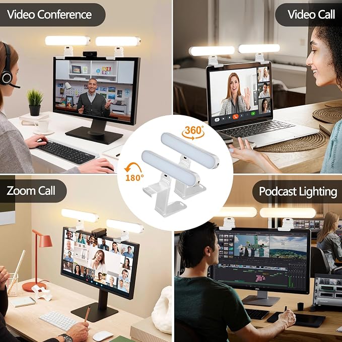 yAyusi Dual-lamp Video Conference Lighting, LED Streaming Light - Image 5