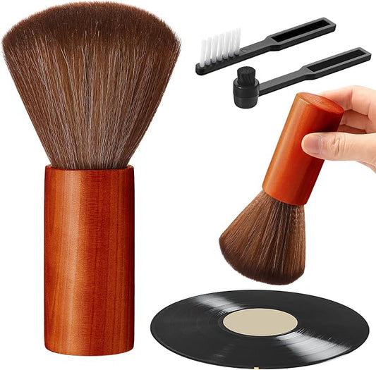 Ziliny 3 Pcs Vinyl Record Cleaning Brush Wooden Anti Static Dust Record Vinyl by Ziliny