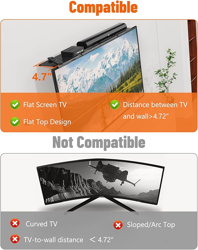Soundbar Mount, No Drilling Steel TV Top Shelf Fits Most of Sound Bars Up to 15 - Image 8