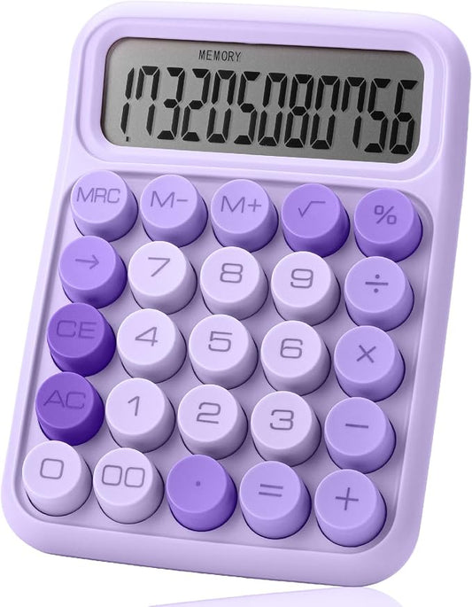 Mr. Pen- Mechanical Switch Calculator, 12 Digit Large LCD Display | Purple by MrPen