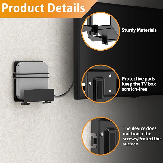 Cable Box Mount, Modem Mount, Adjustable Cable Box Wall Mount Bracket - Image 3