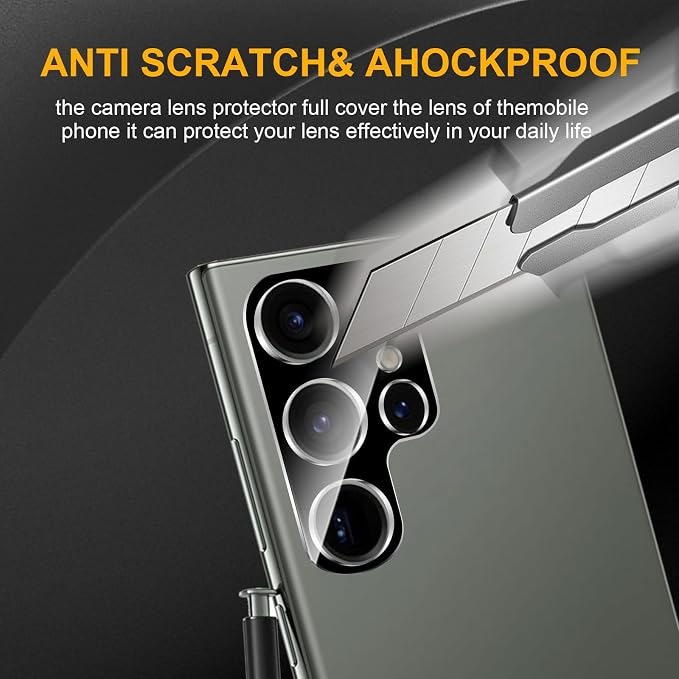 3 Pack Camera Lens Protector for Samsung Galaxy S23 Ultra, Tempered Glass - Image 4