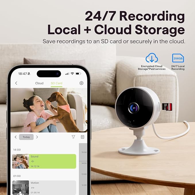 2K Wireless Cameras for Home Security Camera, Pet Camera Indoor - Image 4