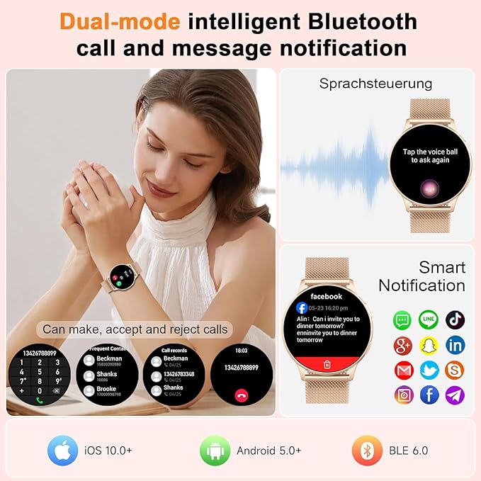 Jugeman Smart Watches for Women, Fashion Womens Watch for Daily Wear - Image 3