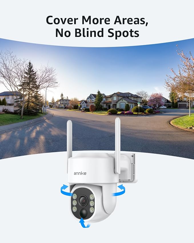 ANNKE 2.5K Solar Security Cameras Wireless Outdoor, 2 Pack 360° View Pan/Tilt - Image 4