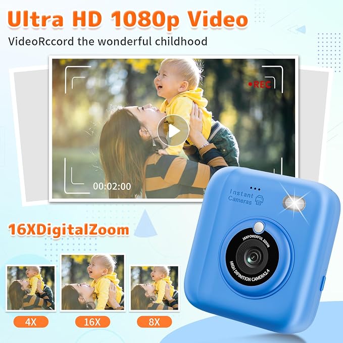 Instant Print Camera for Kids, Christmas Birthday Gifts for Girls Boys - Image 4