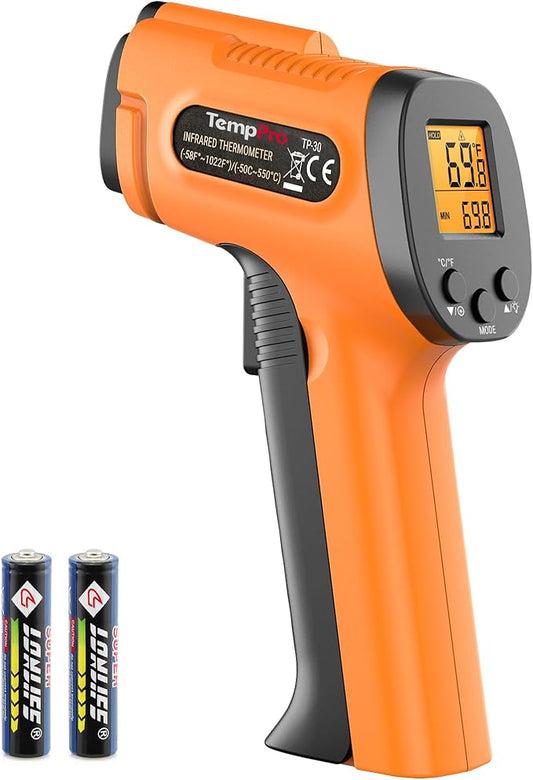 TempPro TP30 Infrared Thermometer Gun, Laser Thermometer by TempPro