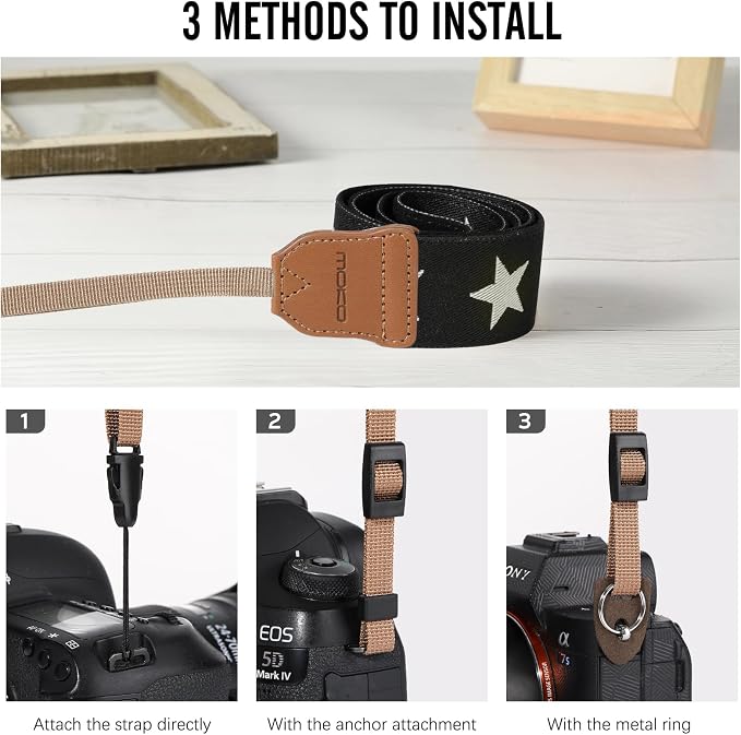 MoKo Camera Strap, Cotton Vintage Embroidered Camera Strap, Adjustable Neck & - Image 3