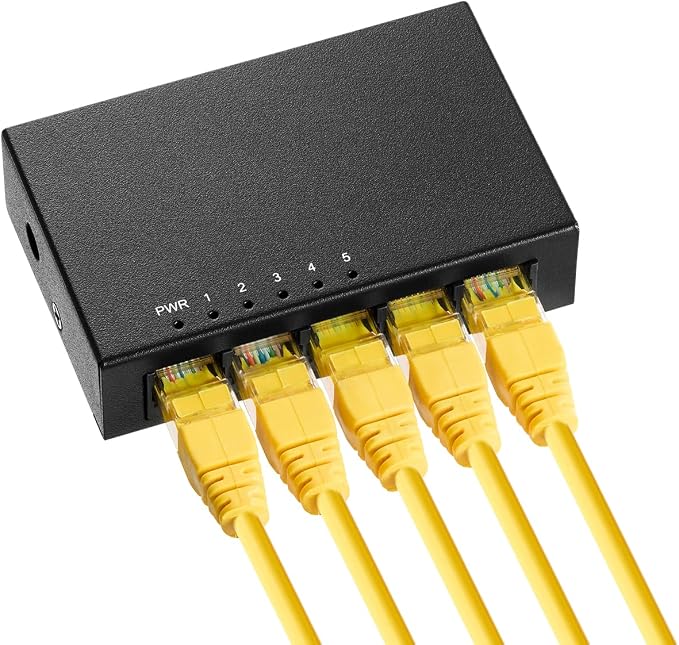 Binardat 5 Port Gigabit Ethernet Switch, 5 Ports 100/1000Mbps, Mini Size Metal - Image 6