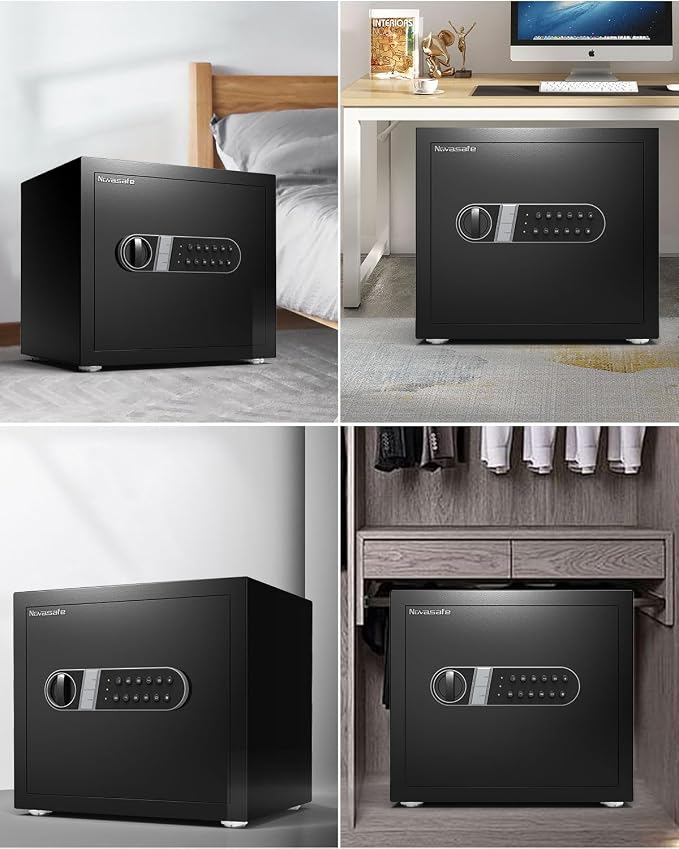 Safe Box, Home Safe with Key & Fireproof Waterproof Bag, Money Safe - Image 8