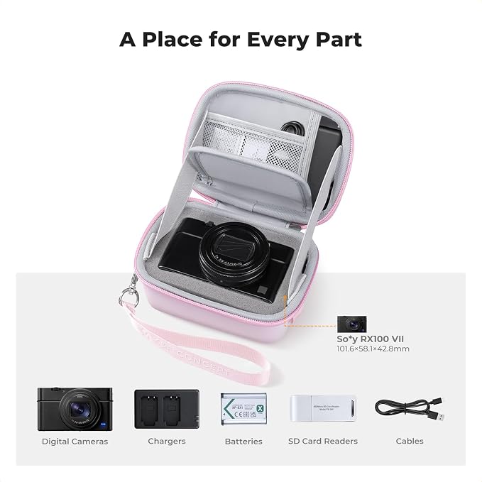 K&F CONCEPT Carrying Case for Digital Camera, Hard Shell Protective Travel Case - Image 4