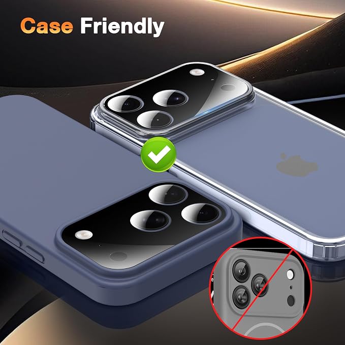 YWXTW [0 Bubbles for iPhone 17 Pro Max Camera Protector, Full Coverage Tempered - Image 5