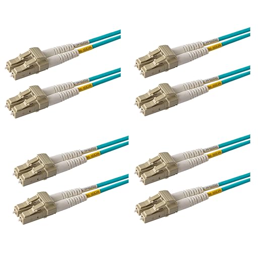 SpeedyFiberTX 4-Pack 0.5 Meter Multimode 10G OM3 50/125 Fiber Optic Patch Cable by SpeedyFiberTX