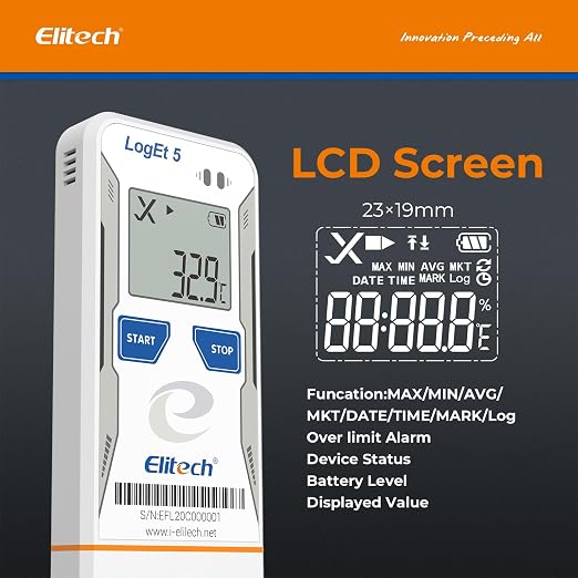 Elitech Bluetooth Data Logger FDA Standards, Temperature Humidity External Probe - Image 4